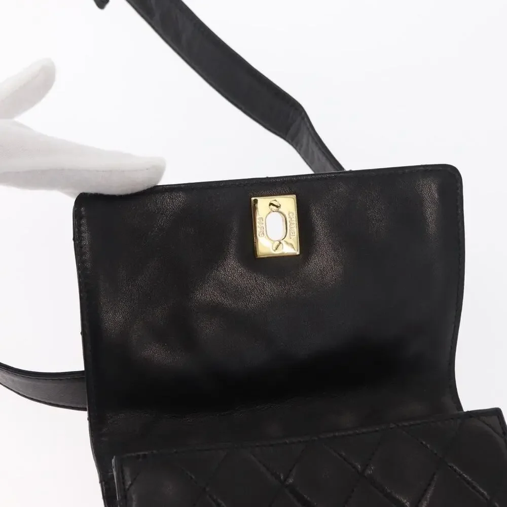 Chanel Matelasse Lambskin Waist Bag Black
